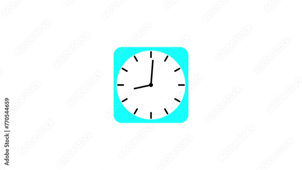 Poster analog clock icon spinning animation