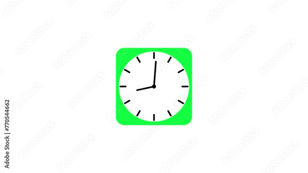Poster analog clock icon spinning animation