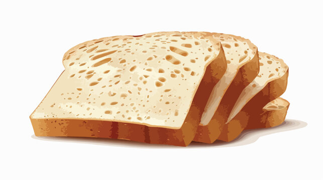 Slice of bread vector flat vector isolated on white background