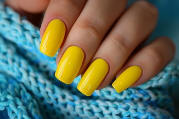 bright fashionable women's manicure on nails with gel varnish, design and decoration of nails in the salon