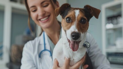 Veterinarian with Jack Russell Terrier: A Compassionate Bond