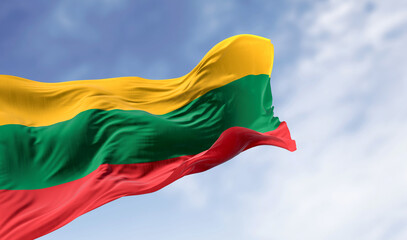 National flag of Lithuania waving in the wind on a clear day - 770546699
