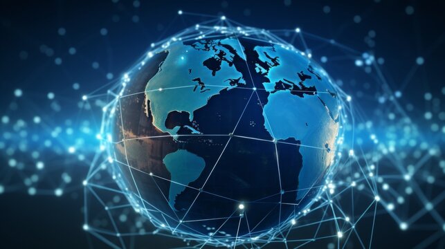 Digital Earth with Global Connectivity Ai generated