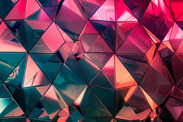 Glossy metallic geometric triangle patterns for background