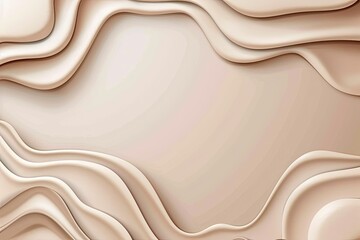 Soft beige abstract waves creating a sense of calm movement, suitable for a soothing backdrop - Concept of tranquility, elegance, and modern design - obrazy, fototapety, plakaty