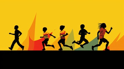 Obraz premium Running children