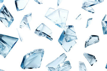 Group of Blue Diamonds on White Background. On a White or Clear Surface PNG Transparent Background.