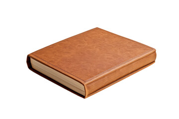 Brown Leather Book on White Background. On a White or Clear Surface PNG Transparent Background.