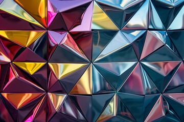 Fototapeta premium Glossy metallic geometric triangle patterns for background