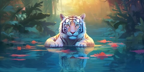 Cute animal in the jungle - obrazy, fototapety, plakaty