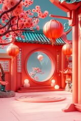 lanterns in chinese temple