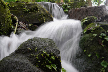 Obraz premium The path of the water springs flowing into the lake