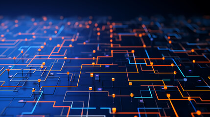 Obraz premium Tech Grid Artificial Intelligence Abstract Background