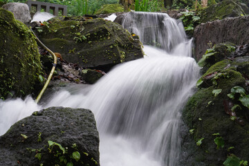 The path of the water springs flowing into the lake