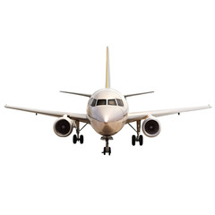 Fototapeta premium flying airplane set of realistic images on transparent background