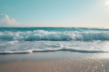Fototapeta na wymiar Close up of waves at a beach