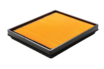 Yellow Air Filter on White Background. On a White or Clear Surface PNG Transparent Background.