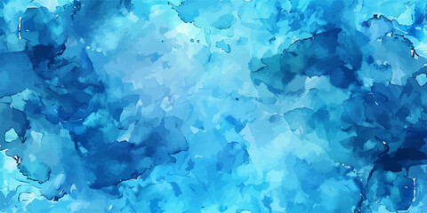 Fototapeta na wymiar Abstract Blue Watercolor Vector Background: Hand-Painted Square Stain Backdrop