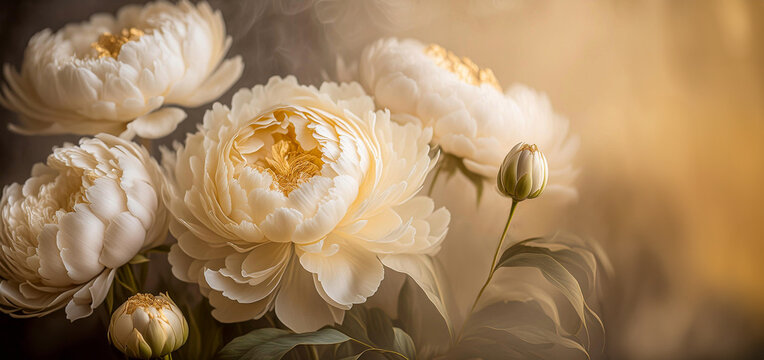 Tapeta wiosenne kwiaty peonie. Motyw kwiatowy