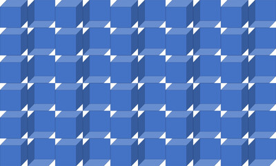 Fototapeta premium blue tone cube 3D up side down seamless repeat pattern, replete image design for fabric printing or wallpaper, blue abstract wall, up and down