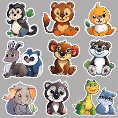 set Stickers of animals