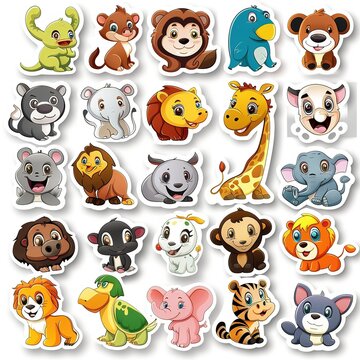 Stickers set of animals
