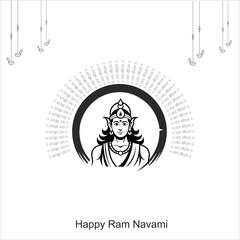 Rama with message in hindi meaning Shri Ram Navami background