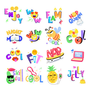 Text sticker of party flgs fun
