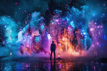 music festival,  signifying the end of an electrifying show.