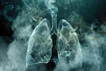 Lungs damaged by smoking - obrazy, fototapety, plakaty