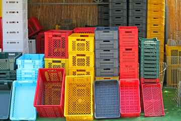 Colourful Plastic Crates For Agriculture Products Farm Equipment