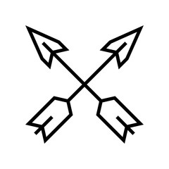 Black line cross archer arrow icon vector design