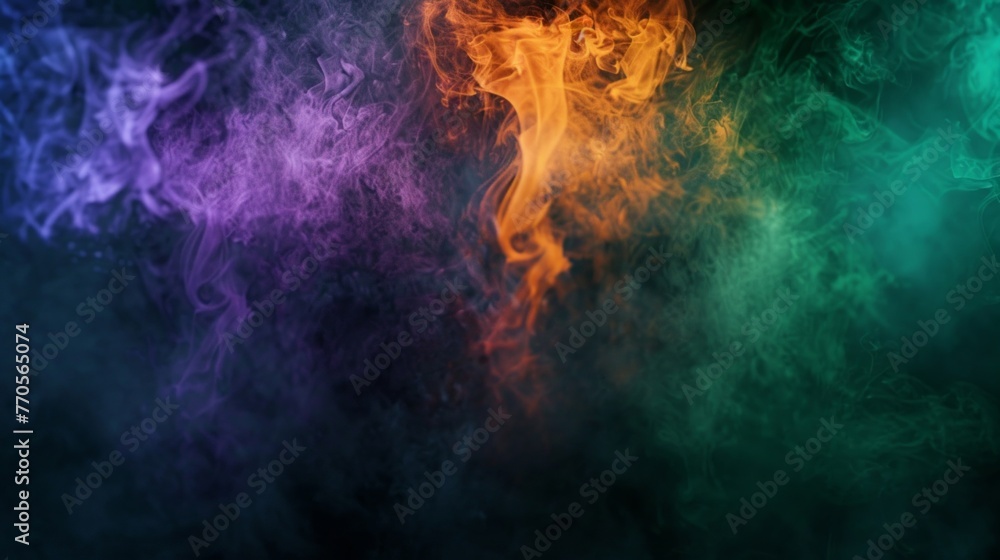 Aufkleber abstract multicolored smoke creating an explosion effect against a black background