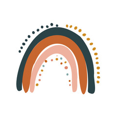 Hand drawn Abstract Rainbows boho style vector illustration 