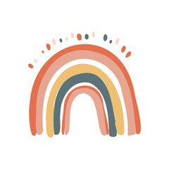 Hand drawn Abstract Rainbows boho style vector illustration 