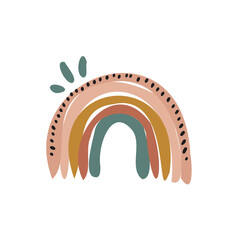 Hand drawn Abstract Rainbows boho style vector illustration 