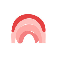 Hand drawn Abstract Rainbows boho style vector illustration 