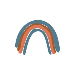 Hand drawn Abstract Rainbows boho style vector illustration 