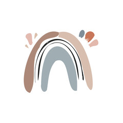 Hand drawn Abstract Rainbows boho style vector illustration 