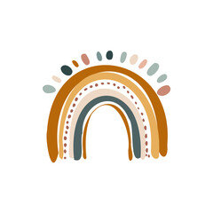 Obraz premium Hand drawn Abstract Rainbows boho style vector illustration 