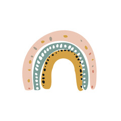 Hand drawn Abstract Rainbows boho style vector illustration 