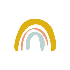 Hand drawn Abstract Rainbows boho style vector illustration 