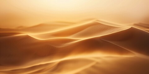 Smooth desert dunes with waves in the distance under a clear sky