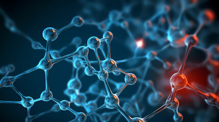Digital Molecular Structure Concept - obrazy, fototapety, plakaty