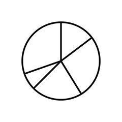 Thin Line Pie Chart vector icon