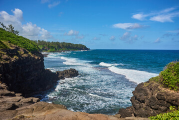 Le Gris Gris cliffs and beach on the south coast of Mauritius