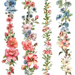 Rollo Rows of flowers with a white background. © princess