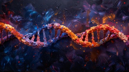 Obraz na płótnie Canvas Intertwined DNA Double Helix. Generative AI