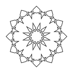 Islamic geometric contour outline design element vector illustration isolated on white background. Logo icon