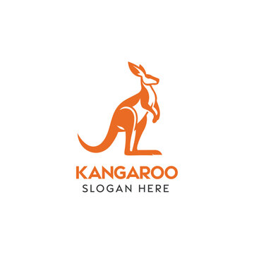 Elegant Kangaroo Logo Design for a Company Brand Identity in Orange Tones